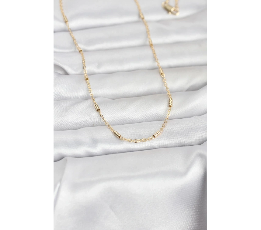 CM 14K Gold Renk Bar Zincir Model 60 cm Kadın Kolye