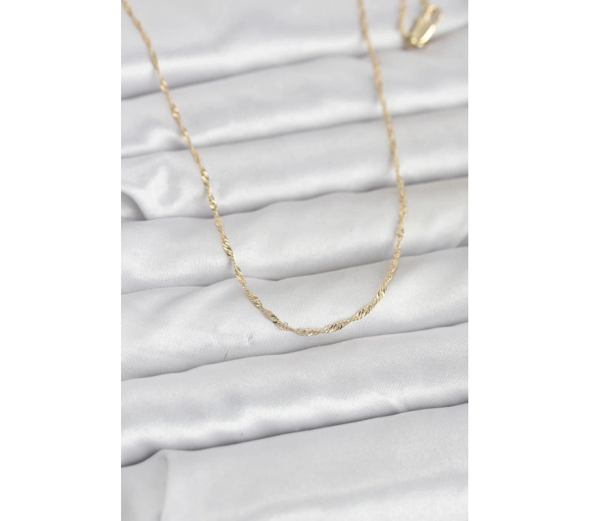 CM 14K Gold Renk Burgu Model 60 cm Kadın Kolye