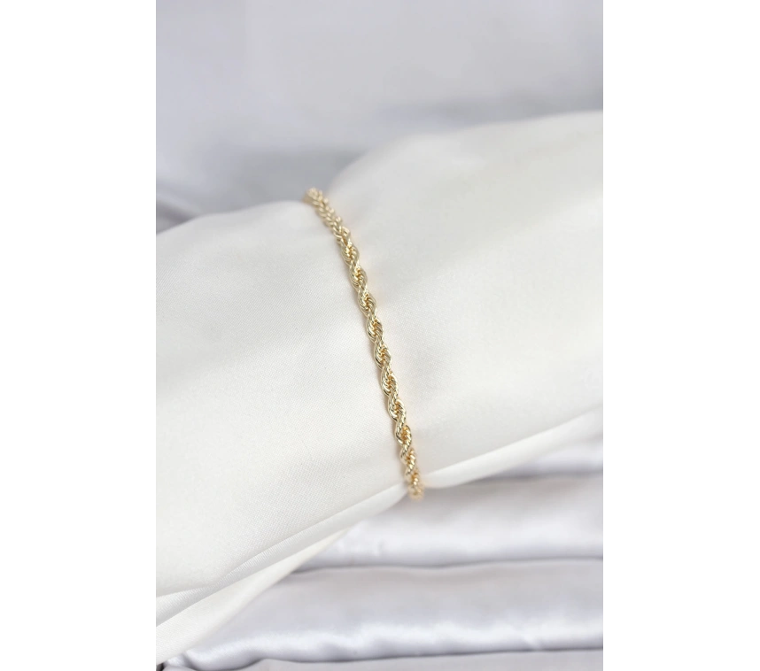 CM 14K Gold Renk Burgu Model Kadın Bileklik