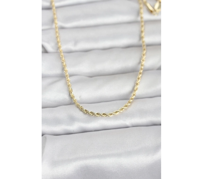 CM 14K Gold Renk Burgu Model Zincirli 60 cm Kadın Kolye