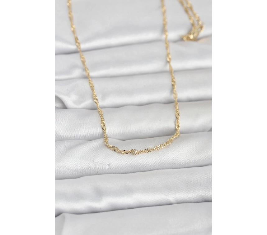 CM 14K Gold Renk Burgu Zincirli 60 cm Kadın Kolye