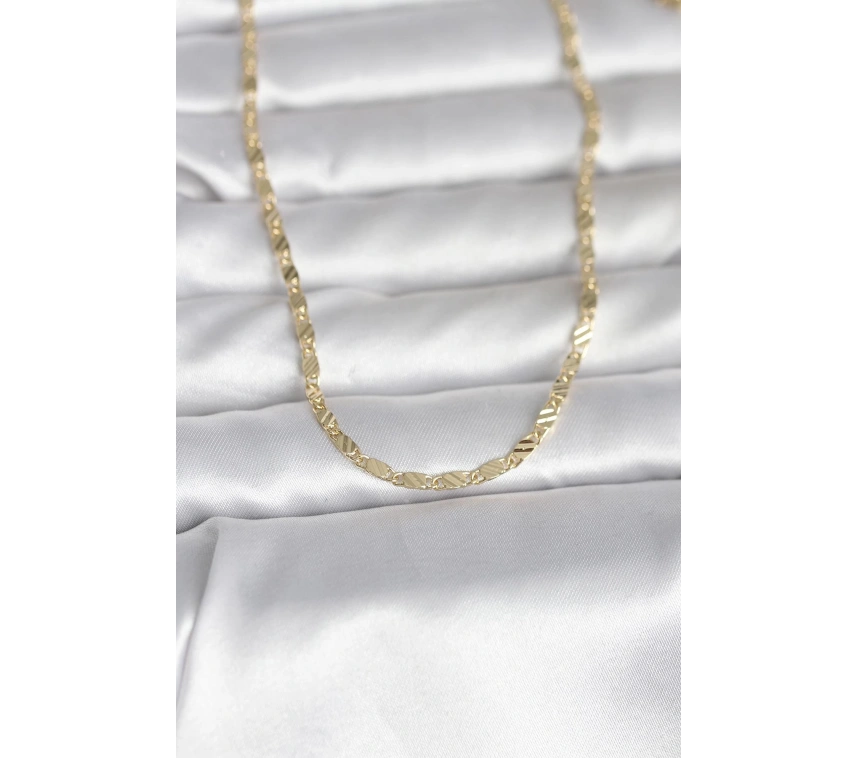 CM 14K Gold Renk Çizgi Lazer Model 60 cm Kadın Kolye