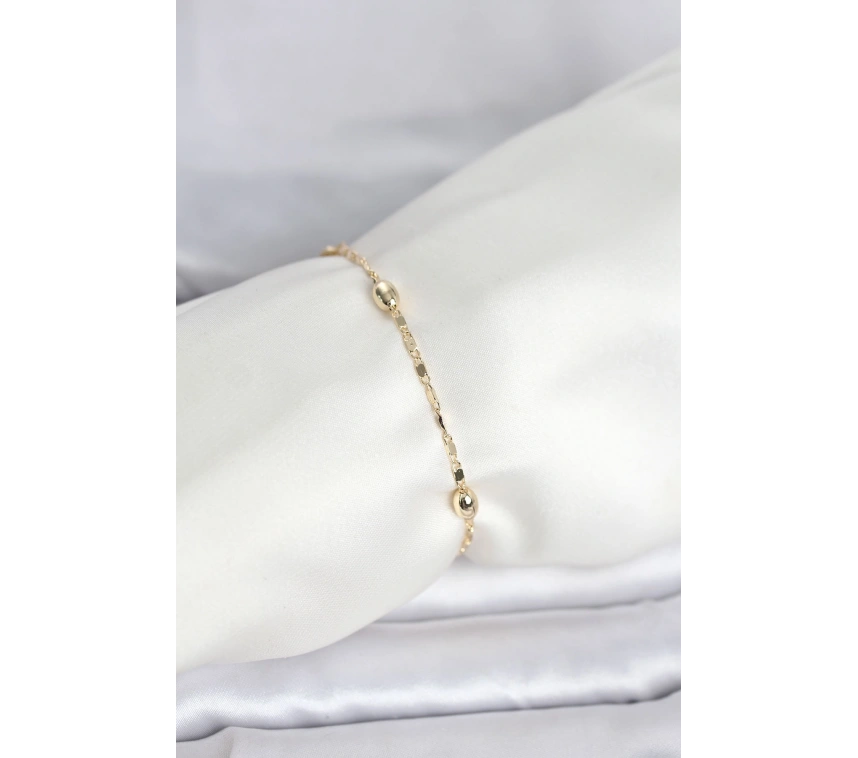CM 14K Gold Renk Damla Topçuk Model Kadın Bileklik
