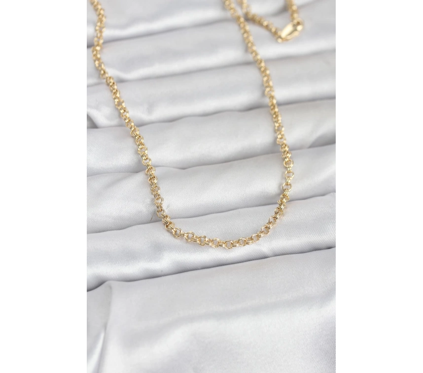 CM 14K Gold Renk Halka Zincir Model 60 cm Kadın Kolye