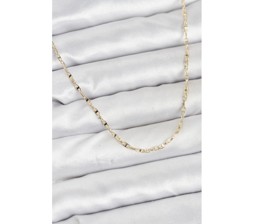 CM 14K Gold Renk Pirinç Gemi Zinciri Model Kadın Kolye