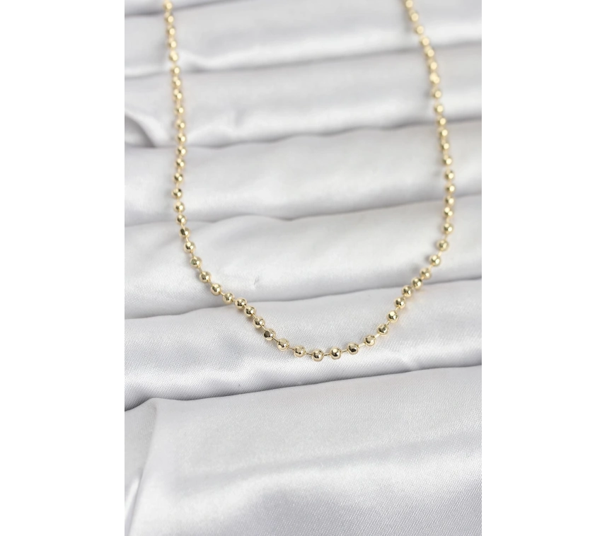 CM 14K Gold Renk Top Zincirli Model 60 cm Kadın Kolye