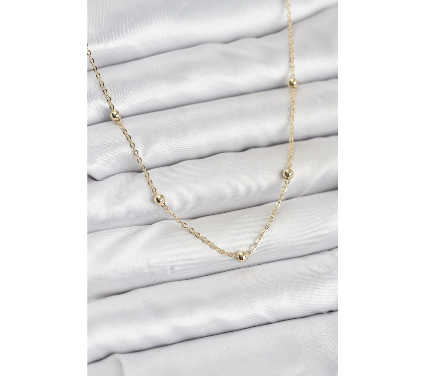 CM Gold Renk Top Zincirli Kadın Kolye