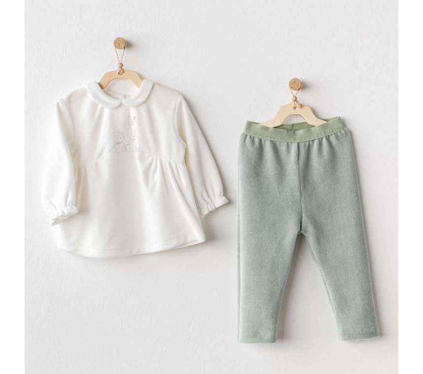 Cute Bear Friends 2li Bebe Takım Green
