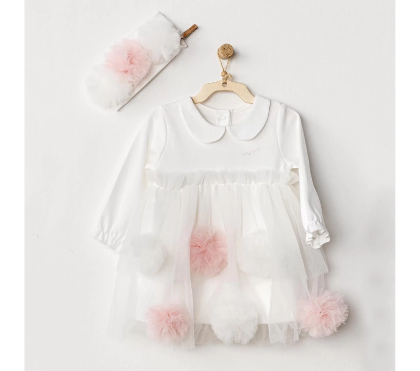 Dress Band Petit Love Elbise Takım Ekru