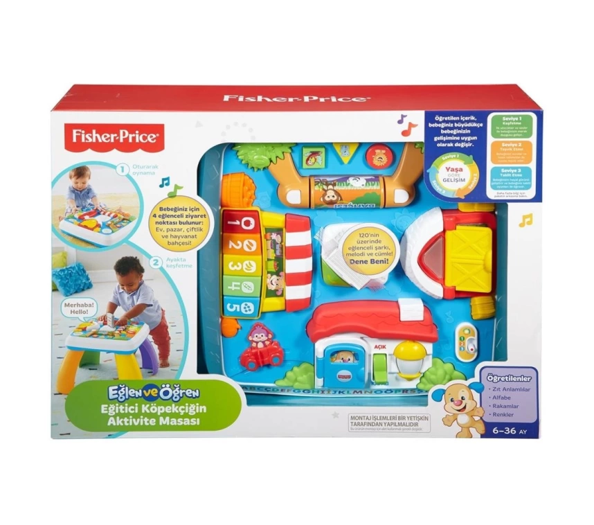 DRH44 Fisher-Price® Yaşa Göre Gelişim Eğitici Köpekçiğin Aktivite Masası Türkçe ve İngilizce