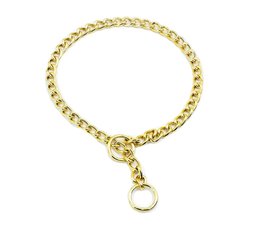Eğitim Serisi Zincirli Köpek Boyun Tasması 3,5x55 cm - Gold