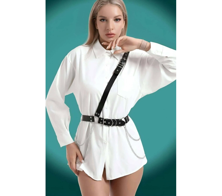 Elbise - Gömlek Üzeri Şık Deri Kemer - Brf813