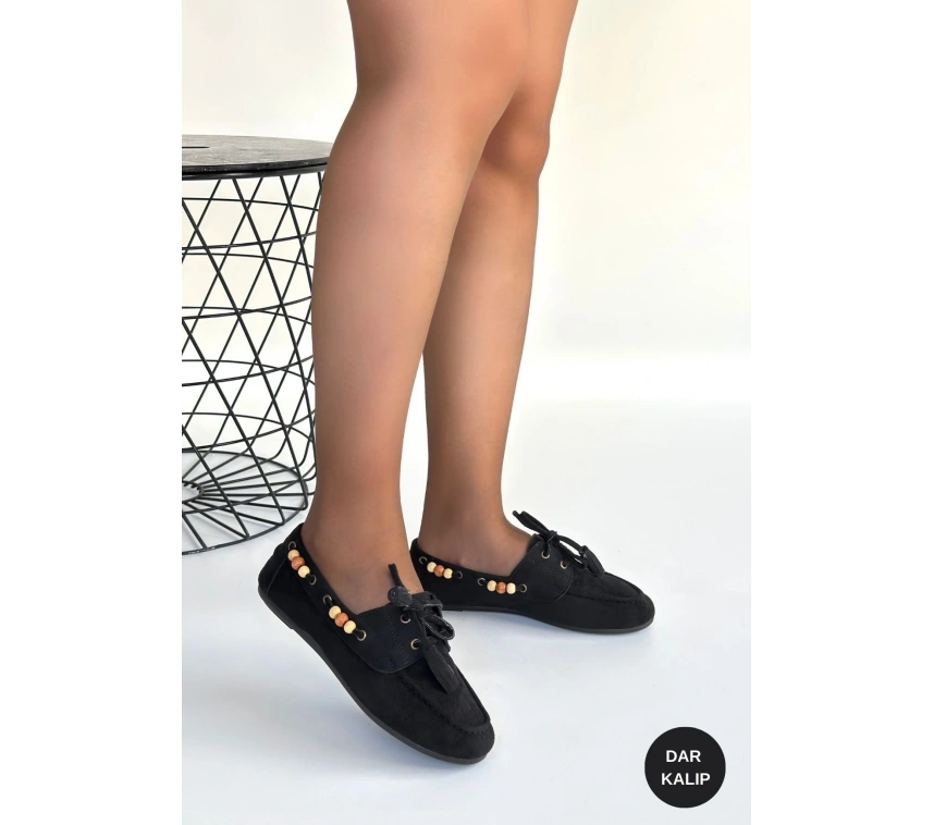 Elora Siyah Süet Babet