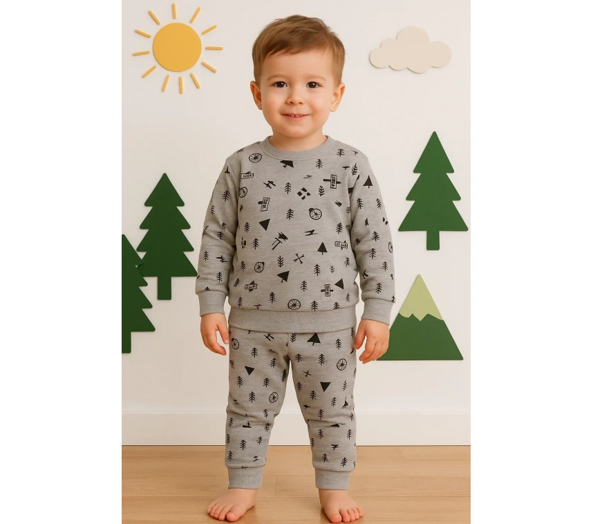 Erkek Bebek Eşofman Takımı %100 Pamuk