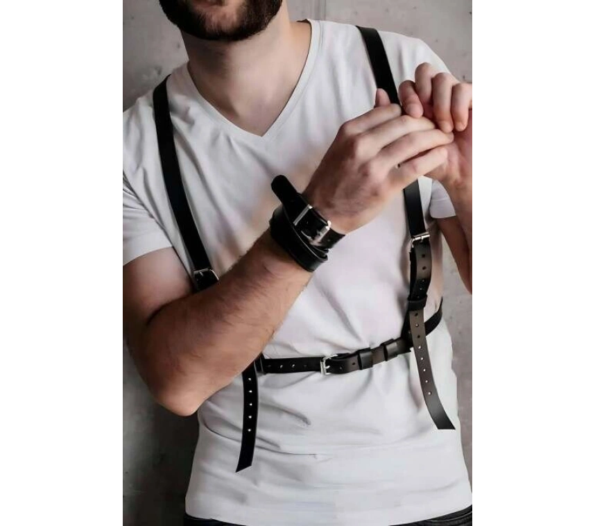 Erkrk Seksi Deri Göğüs Harness - Brfm126