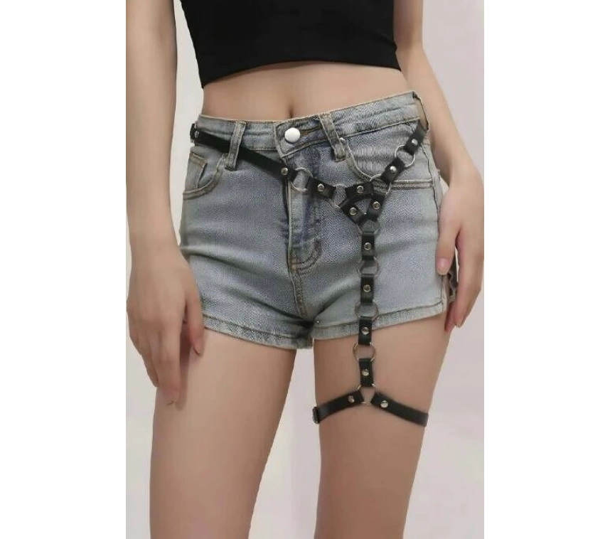 Fantazi Deri Tek Bacak Harness - Brf973