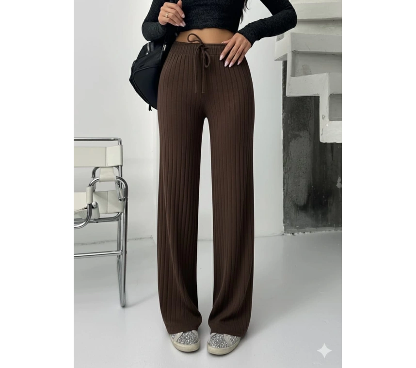 Fitilli şardonlu pantolon kahve a4058