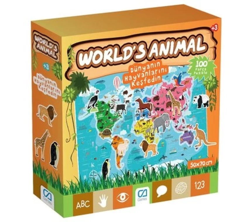 Games Worlds Animal 100 Parça Puzzle 5152