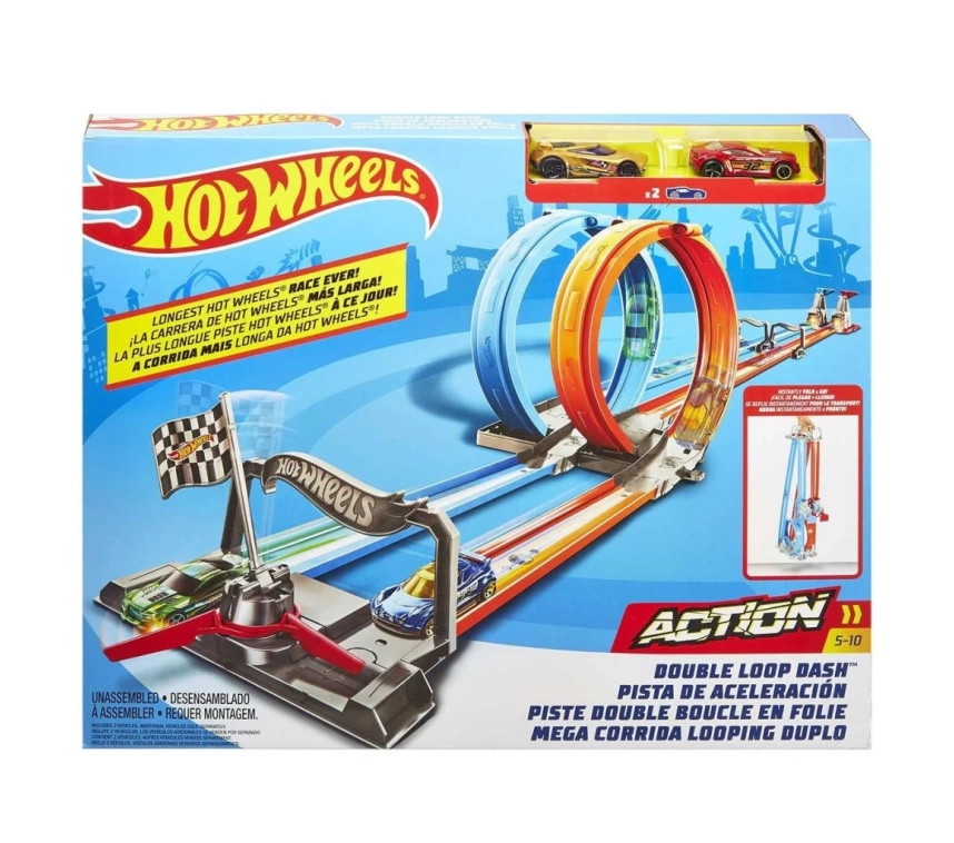 GFH85 Hot Wheels Çift Çemberde Depar Pist Seti