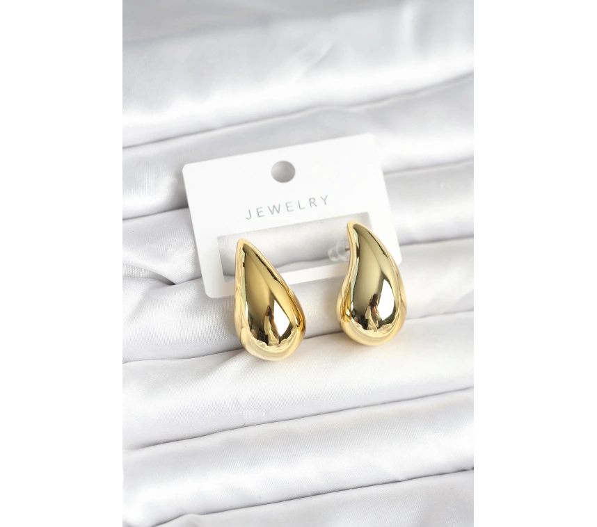 Gold Renk Damla Küpe 30 mm