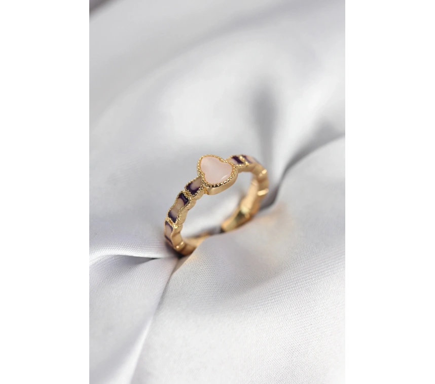 Gold Renk Mineli Su Kabağı Model Kadın Yüzük