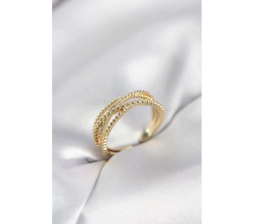 Gold Renk Sarmal Model Kadın Yüzük