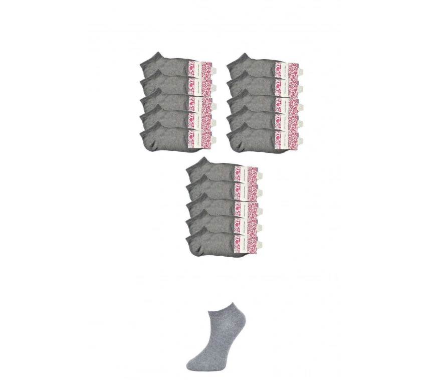 Gri Kadın Bilek Çorap 15 Çift
