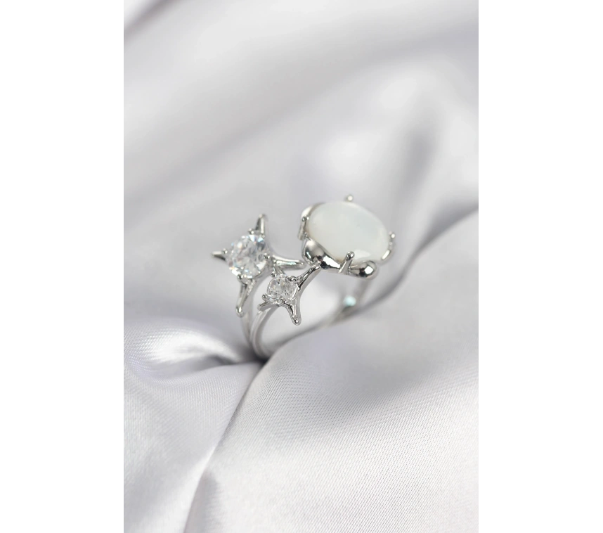 Gümüş Renk Kutup Yıldızı Model Kadın Yüzük