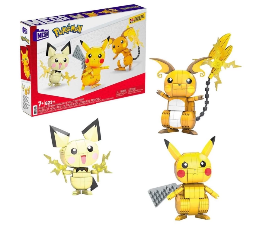 GYH06 MEGA™ Pokémon™ Pikachu Dönüşüm 3lüsü 621 parça +7 yaş