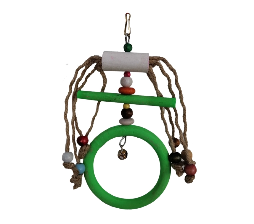 Halkalı İpli Boncuklu Kuş Oyuncağı 10 / 20 cm
