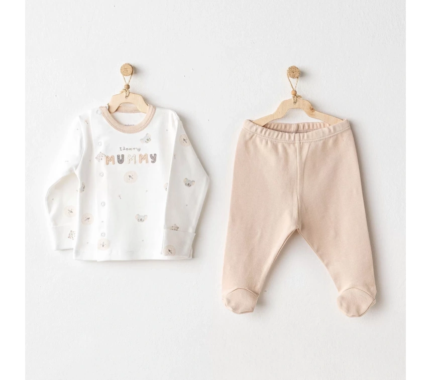 Happy Animals 2li Zıbın Set Beige