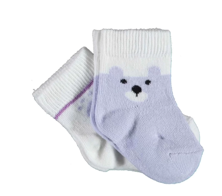 Happy Bear 2li Çorap  Lila