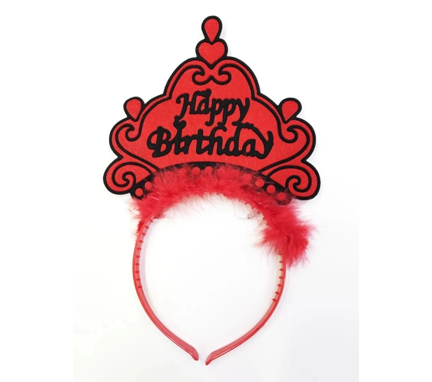 Happy Birthday Yazılı Neon Renk Taç 12 Adet