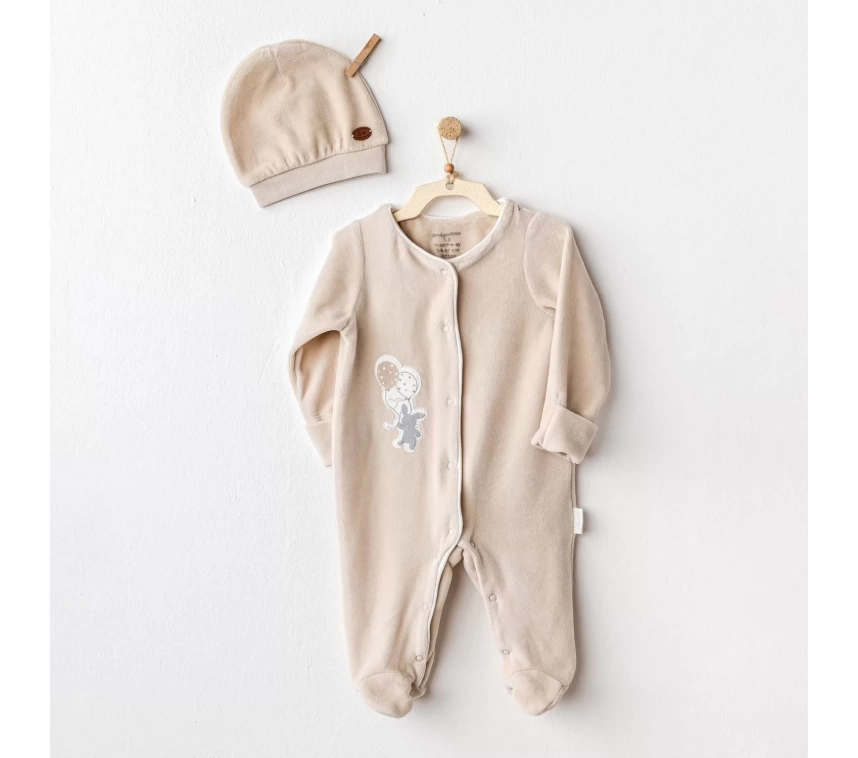 Happy Everyday Kadife Tulum Takım Beige