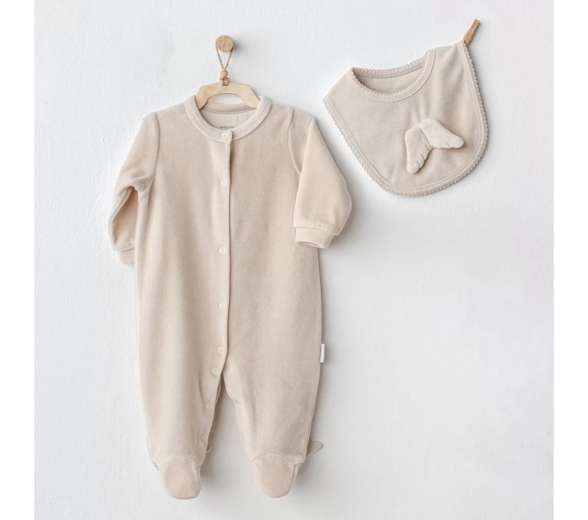 Happy Newyear Kadife Bebe Tulum Takım Beige