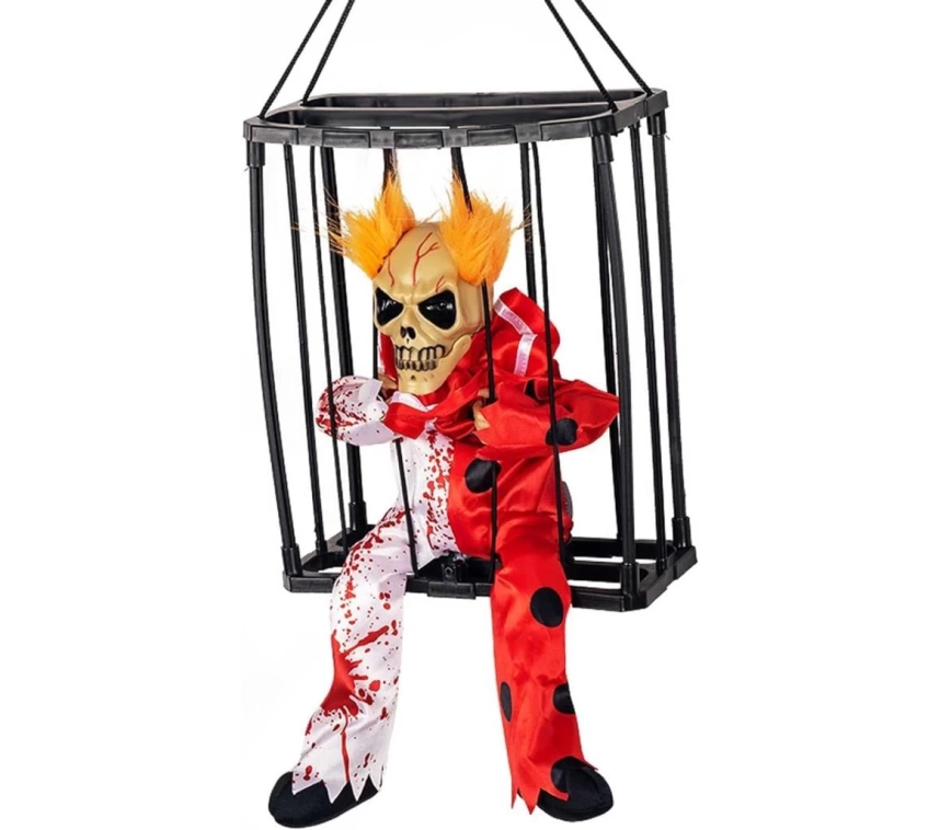 Hareketli Sesli Sensörlü Mahkum Joker İskelet Dekorasyon 22x27 cm