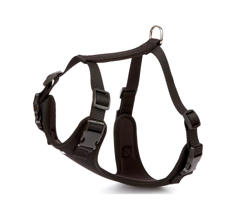 Havalı Ped Dokuma Köpek Göğüs Tasması 45/55 cm Siyah