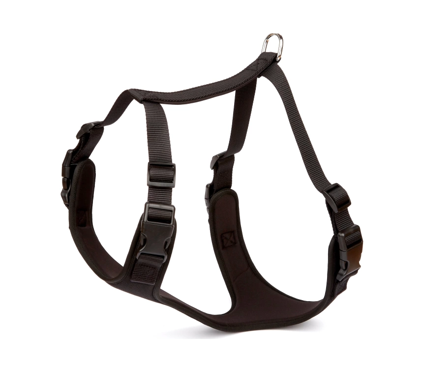 Havalı Ped Dokuma Köpek Göğüs Tasması 50/70 cm Siyah