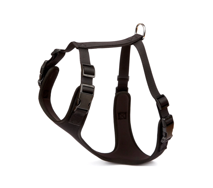 Havalı Ped Dokuma Köpek Göğüs Tasması 60/85 cm Siyah