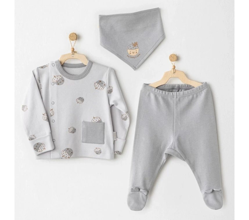 Hello Autumn 3lü Zıbın Takım Grey