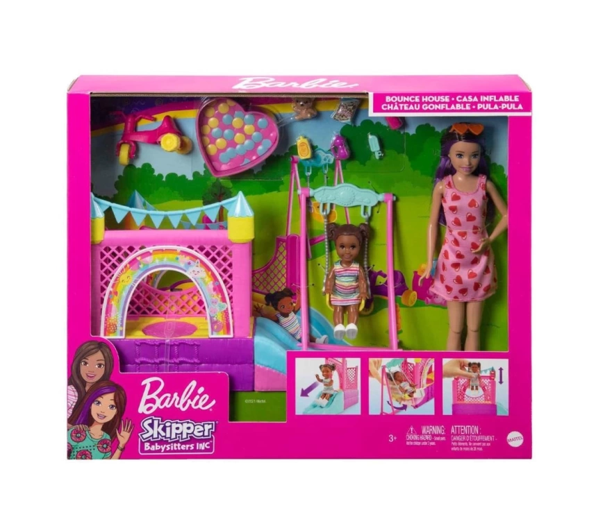 HHB67 Barbie  Bebek Bakıcısı Skipper Oyun Evi Seti