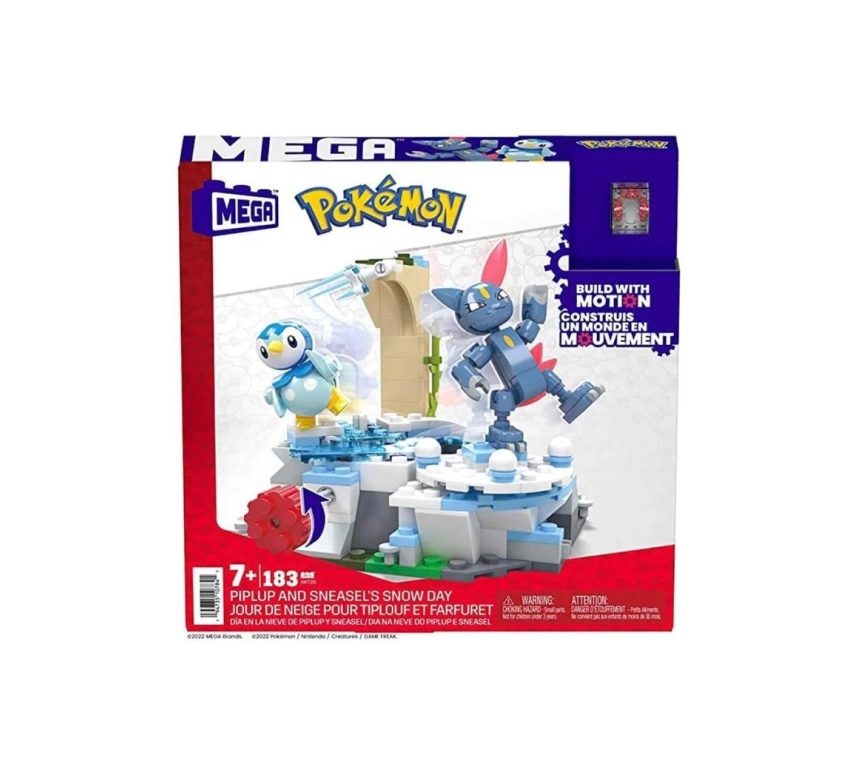 HKT20 MEGA™ Pokémon™ Piplup ve Sneasel Kış Macerası Seti 183 parça + 7 yaş