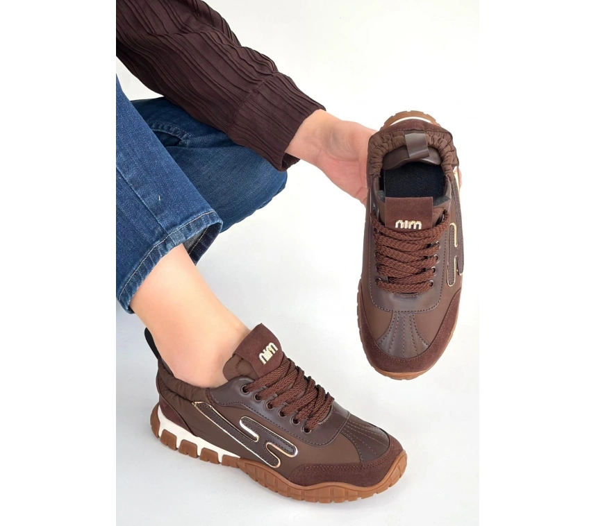 Huer Kahverengi Nubuk Bağcıklı Spor Ayakkabı