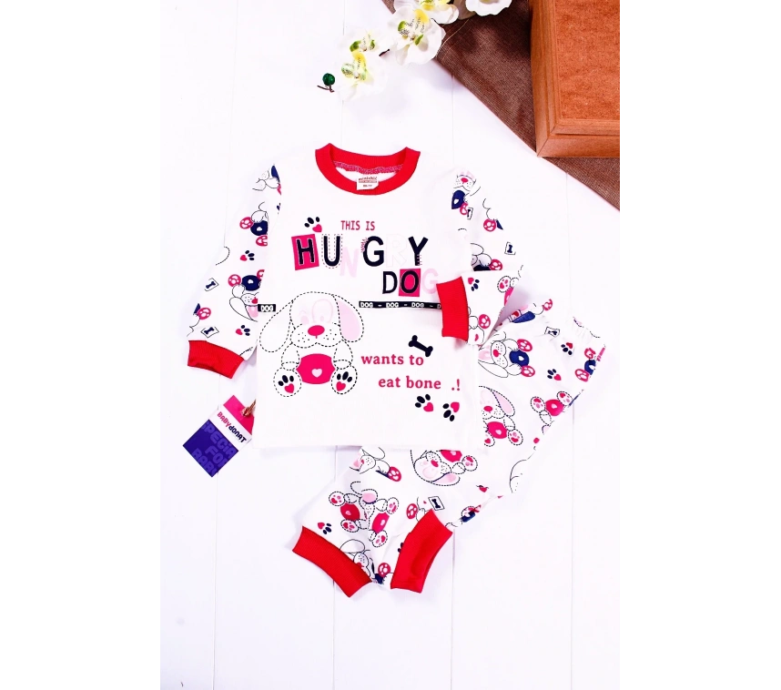 Hungry Desenli Kız Çocuk Pijama Takımı