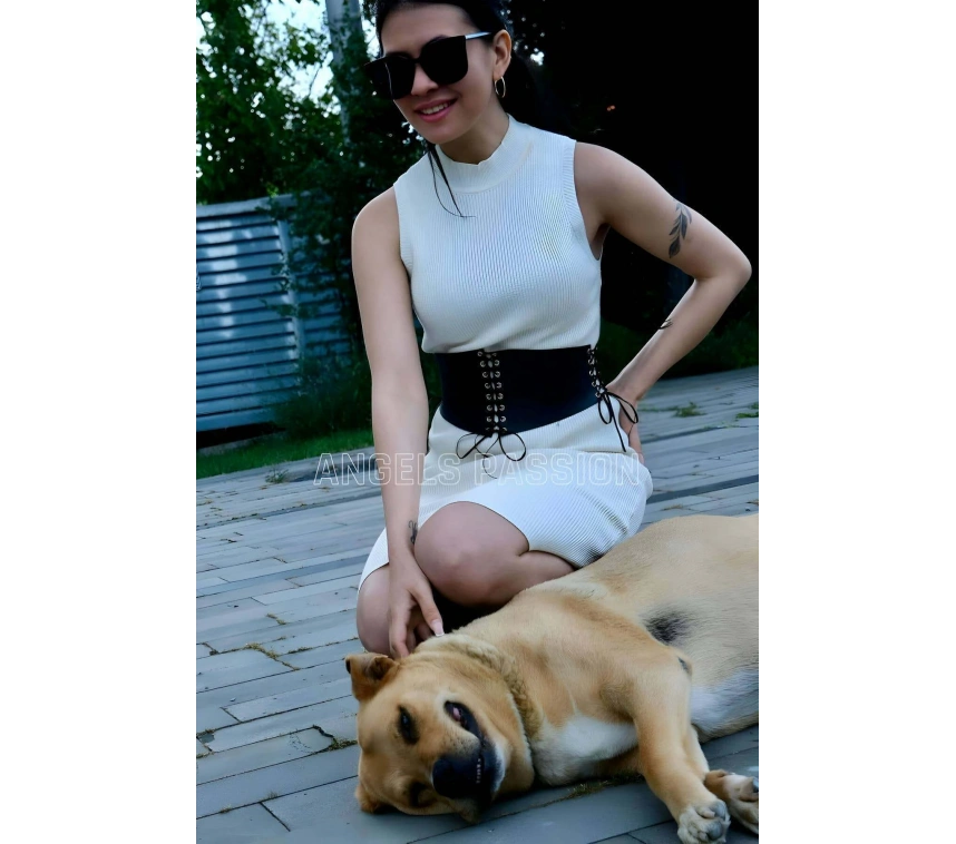 İp Detaylı Şık Harness Kemer, Deri Korse Kemer - Brf607