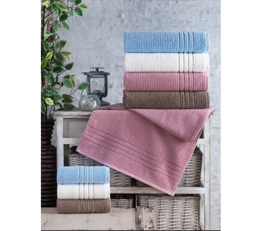 Jakarlı 4lü 90x150 Banyo Havlusu Carry
