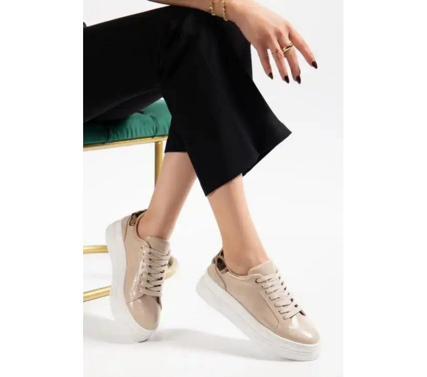 Jetan Bej Rugan Bağcıklı Spor Ayakkabı