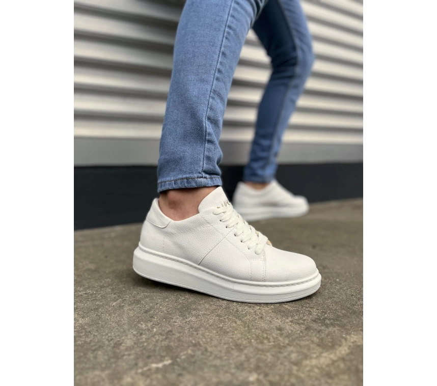 JY151 Boost Bağcıklı Cilt Erkek Günlük Sneaker Ayakkabı CBT - Beyaz