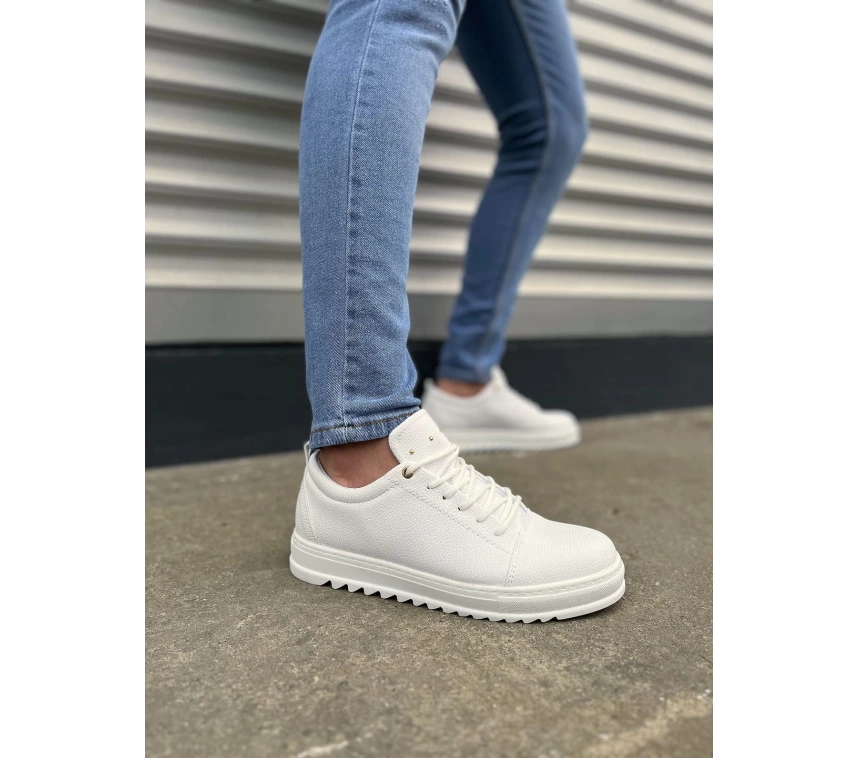 JY152 Cool Bağcıklı Cilt Erkek Günlük Spor Klasik Ayakkabı CBT - Beyaz