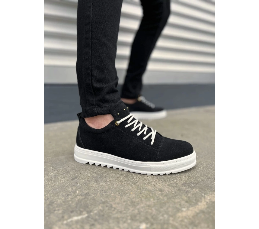 JY152 Cool Bağcıklı Süet Erkek Günlük Spor Klasik Ayakkabı SBT - Siyah